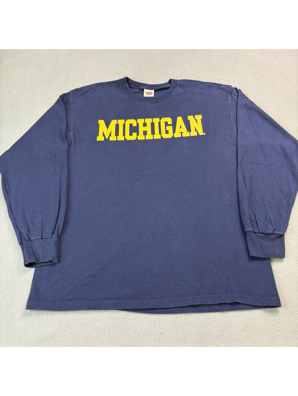 Vintage Michigan State Wolverines Long Sleeve T Shirt Size XL Navy Blue
